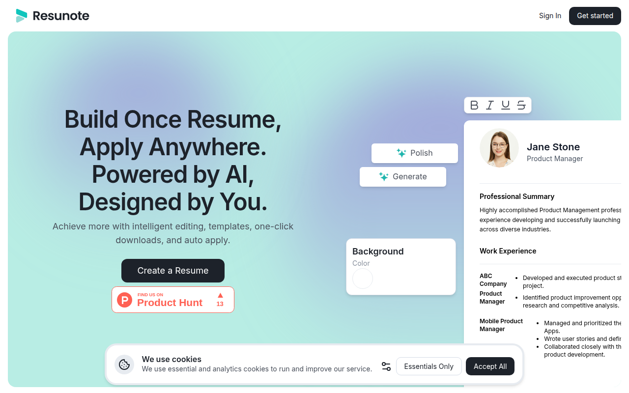 Resunote screenshot